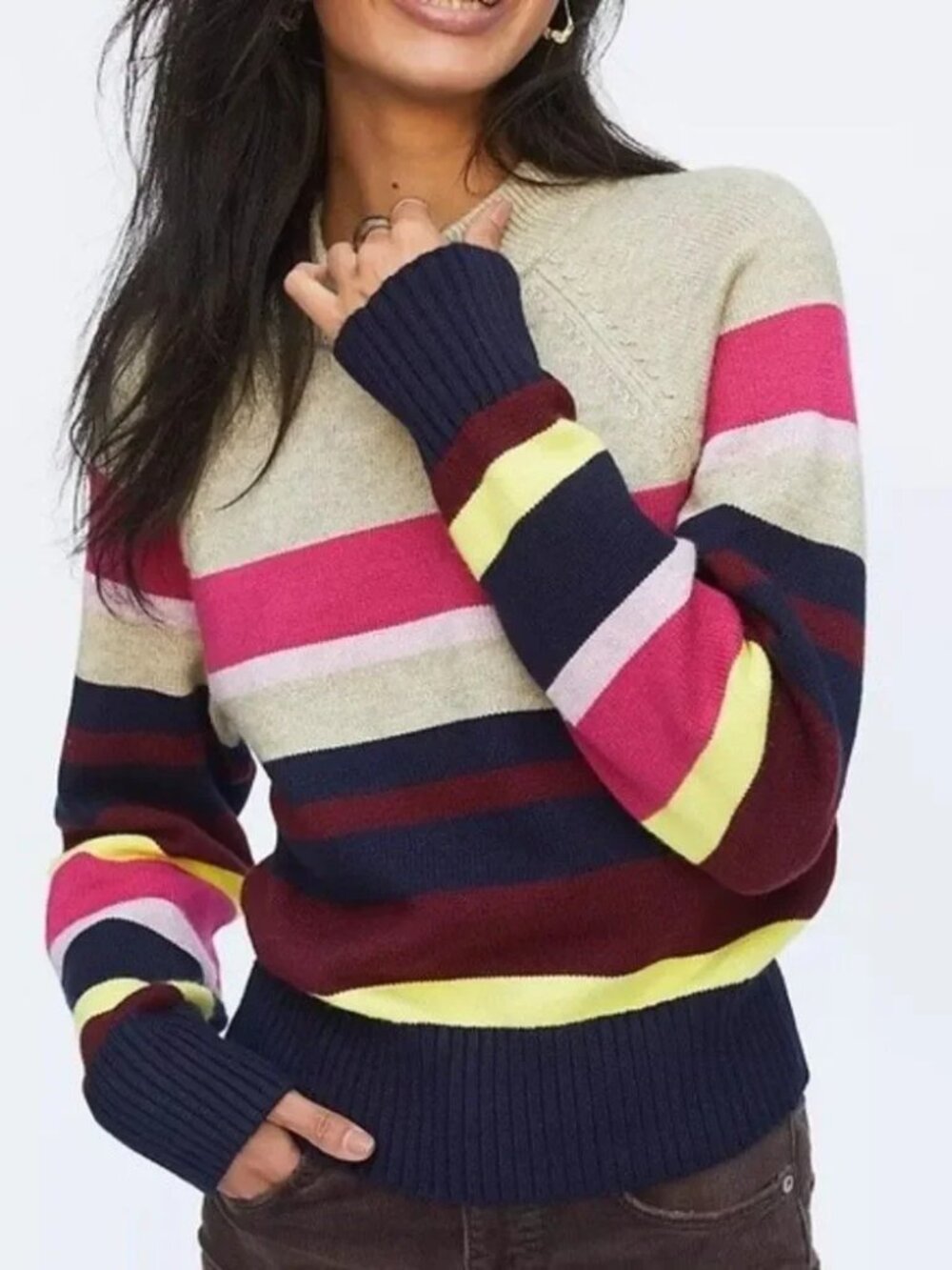 Anthropologie Lea & Viola Pullover Cozy Academia Preppy Oversized Sweater XL